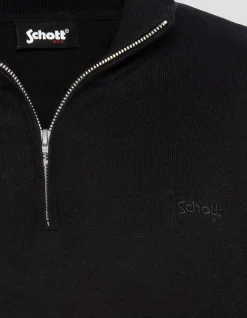 Pull camionneur noir en maille fine - NOIR