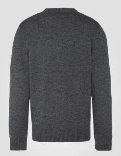 Pull col rond anthracite en lambswool - ANTHRACITE