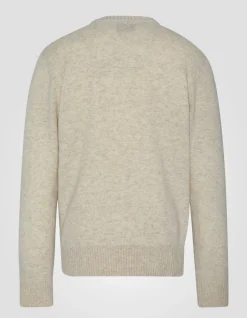 Pull col rond blanc en lambswool - BLANC CASSÉ