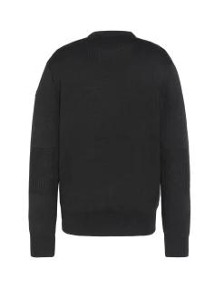 Pull col rond noir, maille milano - NOIR