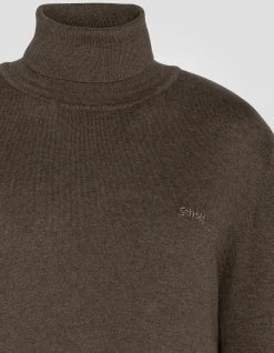 Pull col roulé bronze en maille fine - BRONZE