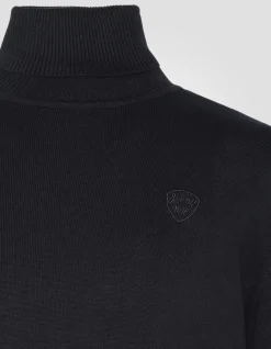 Pull col roulé noir - NOIR