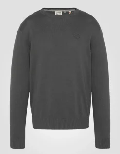 Pull fin anthracite à col rond - ANTHRACITE