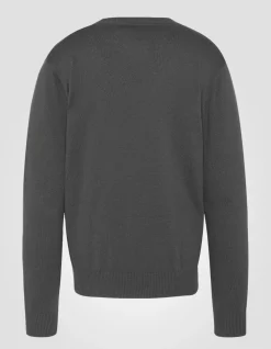 Pull fin anthracite à col rond - ANTHRACITE