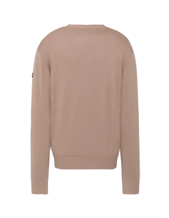 Pull léger beige clair col rond - BEIGE CLAIR