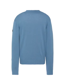 Pull léger bleu gris col rond - BLEU GRIS