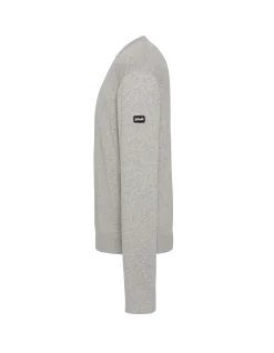 Pull léger gris chiné col rond - GRIS CHINÉ