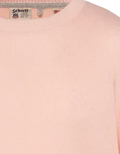 Pull léger rose pâle col rond - ROSE PÂLE