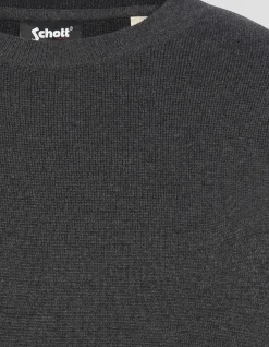 Pull militaire anthracite chiné à col rond - ANTHRACITE CHINÉ