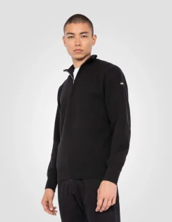 Pull noir à col zippé - NOIR
