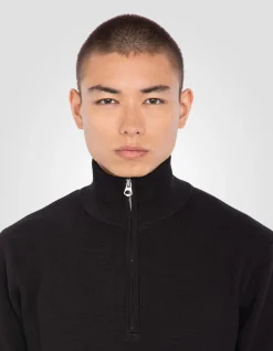 Pull noir à col zippé - NOIR