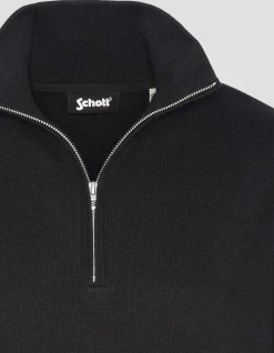 Pull noir à col zippé - NOIR
