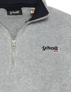 Pull polaire zippé gris chiné - GRIS CHINÉ