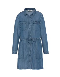 Robe casual indigo en tencel - INDIGO