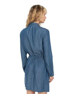 Robe casual indigo en tencel - INDIGO