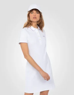 Robe polo rétro sport blanche - BLANC