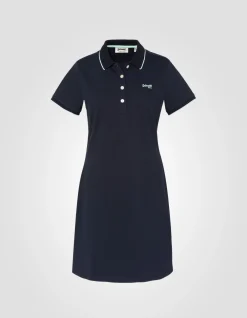 Robe polo rétro sport bleu marine - MARINE