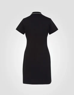 Robe polo rétro sport noire - NOIR