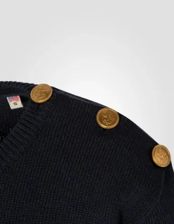 Robe pull bleu marine US NAVY, grande taille - MARINE