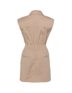 Robe saharienne beige sans manches - BEIGE