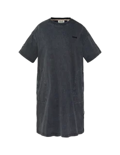 Robe t-shirt noire effet délavé - NOIR