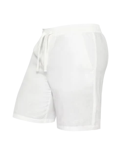 Short blanc en lin mélangé - BLANC
