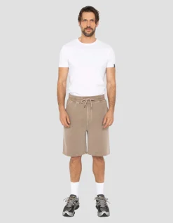 Short de survêtement taupe effet délavé - TAUPE