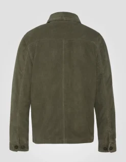 Surchemise worker kaki, cuir de chèvre - KAKI