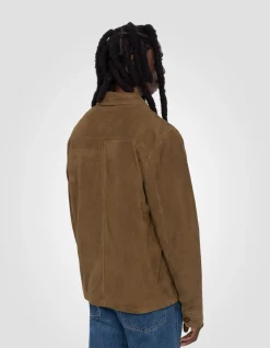 Surchemise worker rouille, cuir de chèvre - ROUILLE