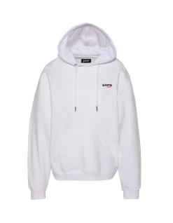 Sweatshirt blanc à capuche avec broderie cœur - BLANC