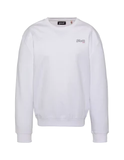 Sweatshirt blanc à col rond - BLANC