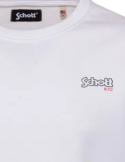 Sweatshirt blanc à col rond - BLANC
