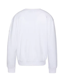 Sweatshirt blanc uni col rond - BLANC