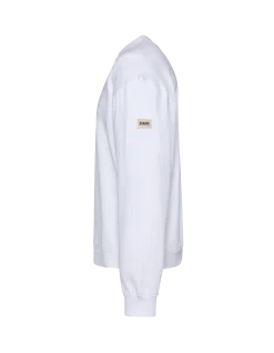 Sweatshirt blanc uni col rond - BLANC