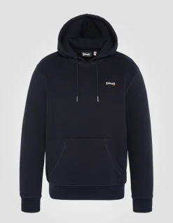 Sweatshirt bleu marine à capuche en molleton épais - MARINE