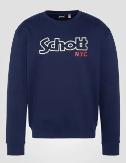 Sweatshirt bleu marine à col rond - MARINE
