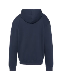 Sweatshirt bleu marine uni à capuche - MARINE