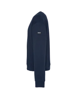 Sweatshirt bleu marine uni col rond - MARINE