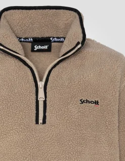 Sweatshirt camionneur beige en sherpa - BEIGE