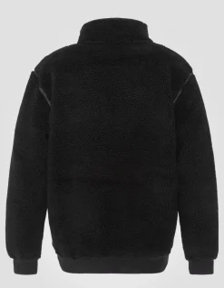 Sweatshirt camionneur noir en sherpa - NOIR