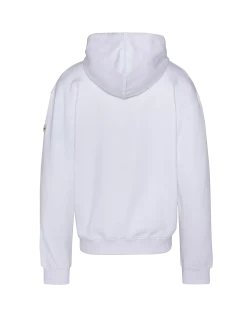 Sweatshirt à capuche blanc uni zippé - BLANC