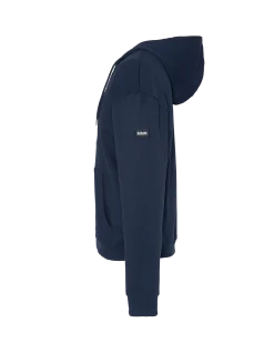 Sweatshirt à capuche bleu marine uni zippé - MARINE