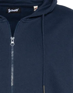 Sweatshirt à capuche bleu marine uni zippé - MARINE
