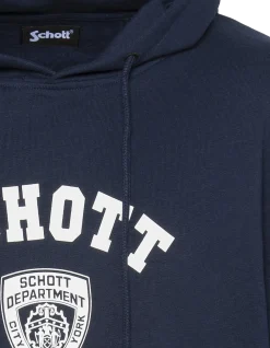 Sweatshirt à capuche bleu marine imprimé NYPD - MARINE