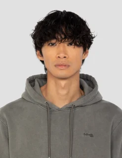 Sweatshirt à capuche charbon, effet délavé - CHARBON