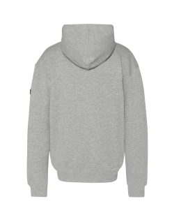 Sweatshirt à capuche gris chiné uni zippé - GRIS CHINÉ