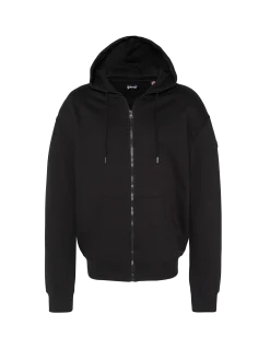Sweatshirt à capuche noir uni zippé - NOIR