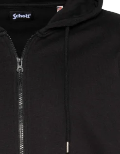 Sweatshirt à capuche noir uni zippé - NOIR
