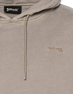 Sweatshirt à capuche taupe, effet délavé - TAUPE
