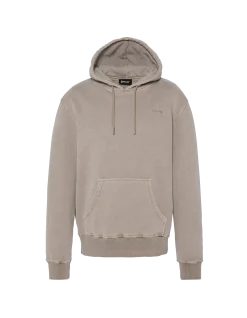 Sweatshirt à capuche taupe, effet délavé - TAUPE